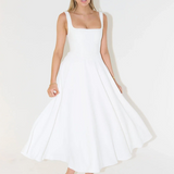 Fioren – Rochie Midi de Damă Elegantă cu Decolteu Pătrat