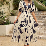 Karoline – Rochie de Vară de Damă Elegantă Maxi cu Decolteu în V