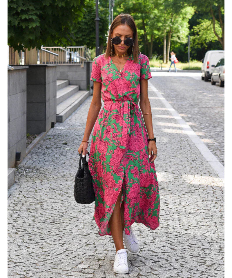 Agnieska – Rochie de Damă Elegantă Midi cu Decolteu în V