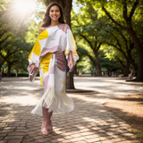 Talia – Rochie de Damă Satinată Elegantă cu Volane Asimetrice