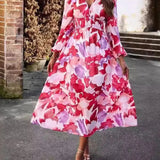 Marike – Rochie de Damă Midi Elegantă cu Imprimeu Abstract