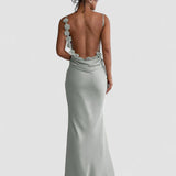 Romina – Rochie Maxi Florală Eleganta Fără Spate