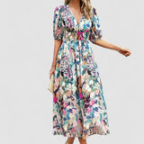 Karoline – Rochie de Vară de Damă Elegantă Maxi cu Decolteu în V