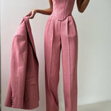 Dolce™ - Set de trei piese cu blazer cu dublă închidere