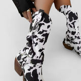 Vale – Botine Cowboy din Piele Animal Print pentru Damă
