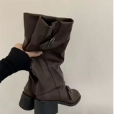 Debra – Botine de Damă din Piele cu Platformă și Curele