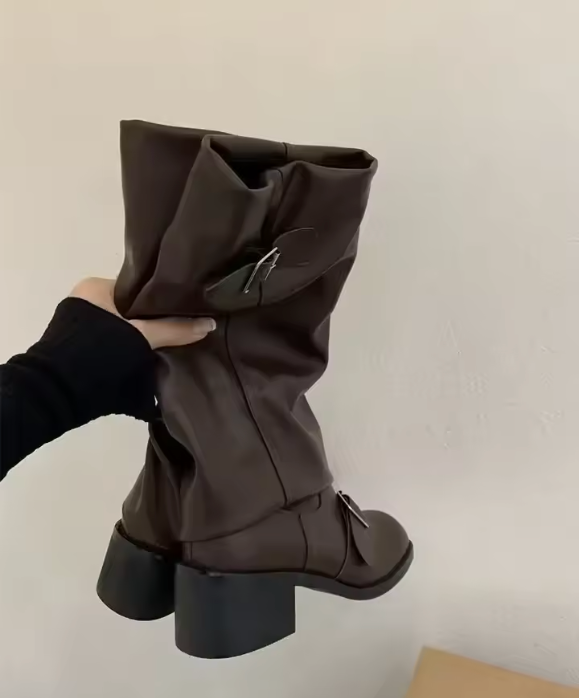 Debra – Botine de Damă din Piele cu Platformă și Curele