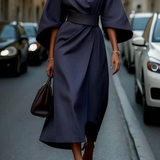 Sophia – Rochie de Damă Midi Elegantă Neagră pentru Evenimente