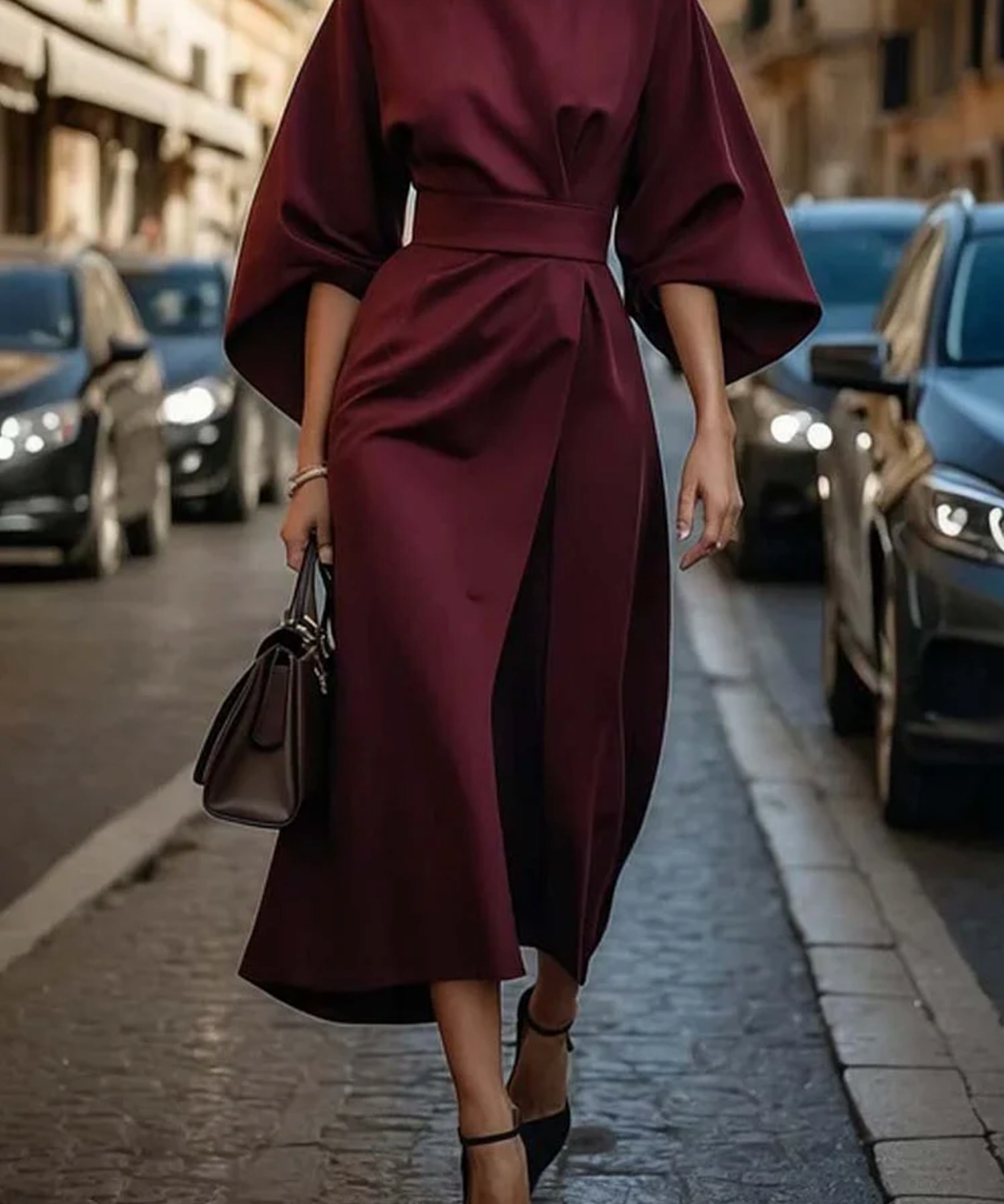 Sophia – Rochie de Damă Midi Elegantă Neagră pentru Evenimente