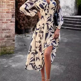 Marike – Rochie de Damă Midi Elegantă cu Imprimeu Abstract