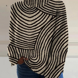 Amelia | Pulover cu guler înalt desenat de mână