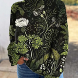 Tess | Pulover Botanic Floral cu Guler Înalt