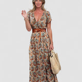 Marlene – Rochie Maxi Boho de Damă cu Model Paisley