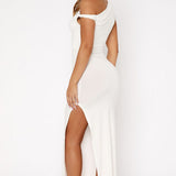 Jade – Rochie de Damă Maxi Elegantă cu Fante Asimetrice