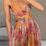 Liora – Rochie de Damă Maxi Elegantă cu Imprimeu Acquerel