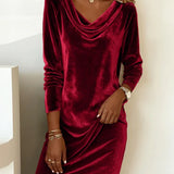 Frosina - Loose Fitting Velvet Dress