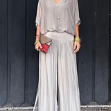 ESMERALDA – SET DIN DOUĂ PIESE CU PANTALONI LARGI DIN CHIFFON ELEGANT