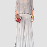 ESMERALDA – SET DIN DOUĂ PIESE CU PANTALONI LARGI DIN CHIFFON ELEGANT