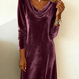 Frosina - Loose Fitting Velvet Dress