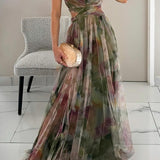 Liora – Rochie de Damă Maxi Elegantă cu Imprimeu Acquerel