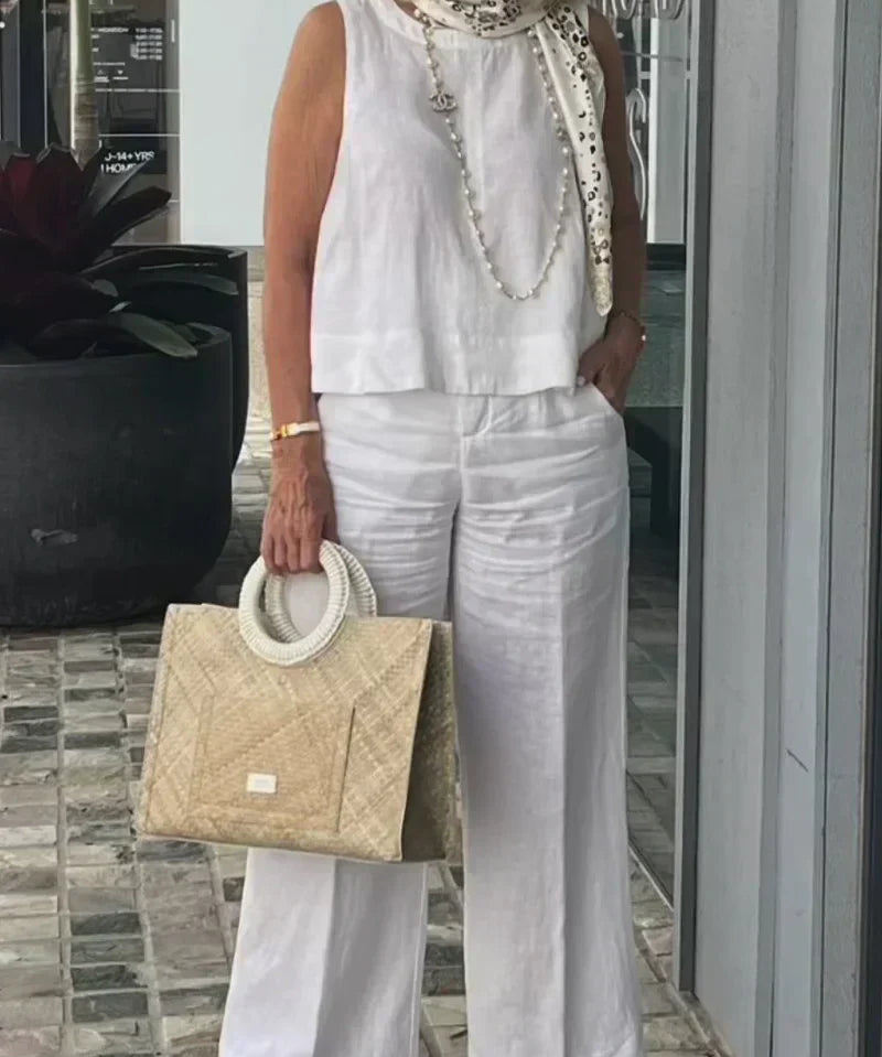 ZURI – COSTUM FĂRĂ MÂNECI DIN BUMBAC ȘI IN