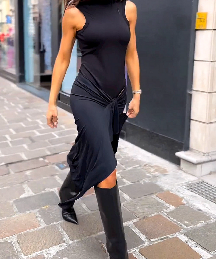 Ana – Rochie de Damă Lungă Fără Mâneci Elegantă