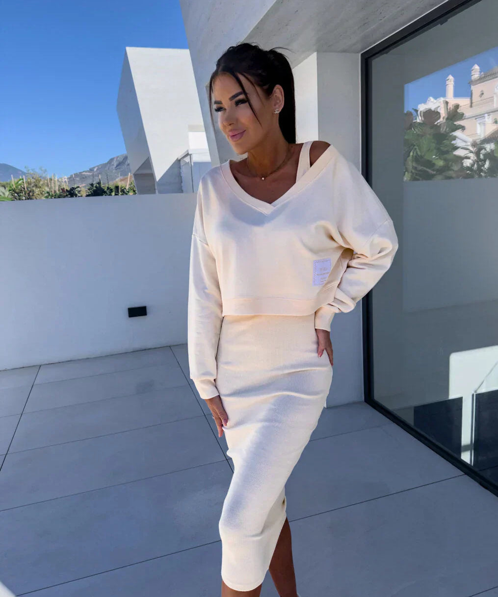 Lana - Set casual cu hanorac și rochie