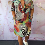 Sonya™ | Rochie cu iluzie optică și croi T-shirt