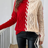 LEOVIA | Pulover Elegant cu Dungi și Guler Înalt