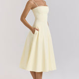 Dolly – Rochie de Damă Midi A-Line din Bumbac Elegantă