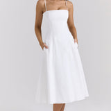 Dolly – Rochie de Damă Midi A-Line din Bumbac Elegantă