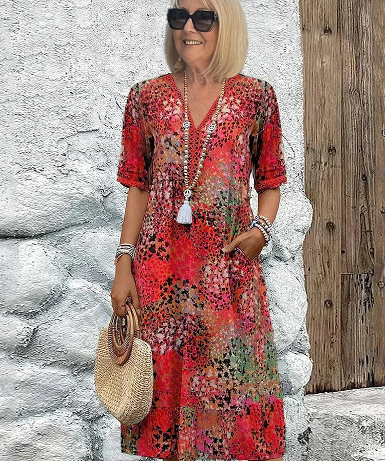 Fatima - Rochie cu Motiv Floral