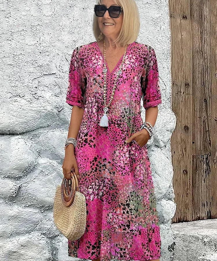 Fatima - Rochie cu Motiv Floral