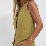 Jessica - Set Vestă cu Nasturi și Pantaloni Largi