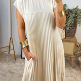 Amada – Rochie de Damă Elegantă Fără Mâneci cu Plisaje