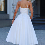 Luminara – Rochie Midi de Damă Elegantă cu Top Ajustat și Fustă Voluminoasă