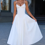 Luminara – Rochie Midi de Damă Elegantă cu Top Ajustat și Fustă Voluminoasă