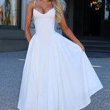 Luminara – Rochie Midi de Damă Elegantă cu Top Ajustat și Fustă Voluminoasă