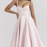 Julia™ | Rochie midi din satin cu corset