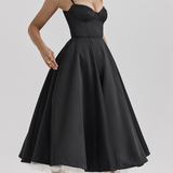 Julia™ | Rochie midi din satin cu corset