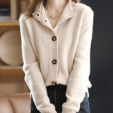 Anny – Cardigan de Damă din Cașmir cu Guler Retro Elegant