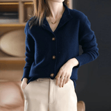 Anny – Cardigan de Damă din Cașmir cu Guler Retro Elegant
