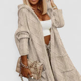 Jelone – Cardigan de Damă Lung cu Glugă din Tricot Moale