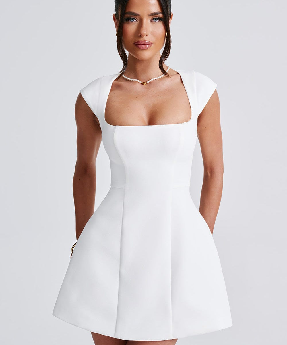 Avenel – Rochie Mini Elegantă de Damă cu Decolteu Pătrat