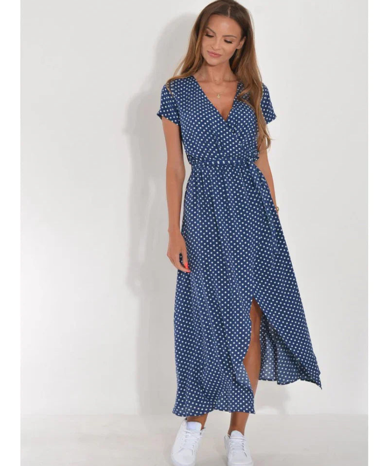 Agnieska – Rochie de Damă Elegantă Midi cu Decolteu în V