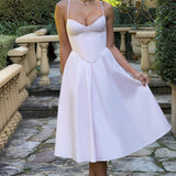 Grace – Rochie Midi Corset Elegantă Roz Blush