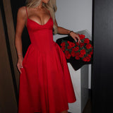 Grace – Rochie Midi Corset Elegantă Roz Blush