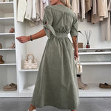 Luise – Rochie de Damă Denim Elegantă cu Detalii Strălucitoare