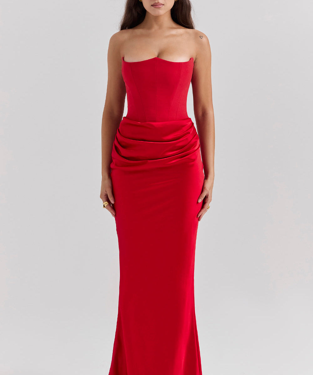 Madison – Rochie Satinată de Damă cu Siluetă Clepsidră Elegantă