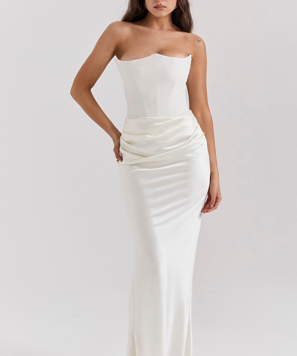 Madison – Rochie Satinată de Damă cu Siluetă Clepsidră Elegantă